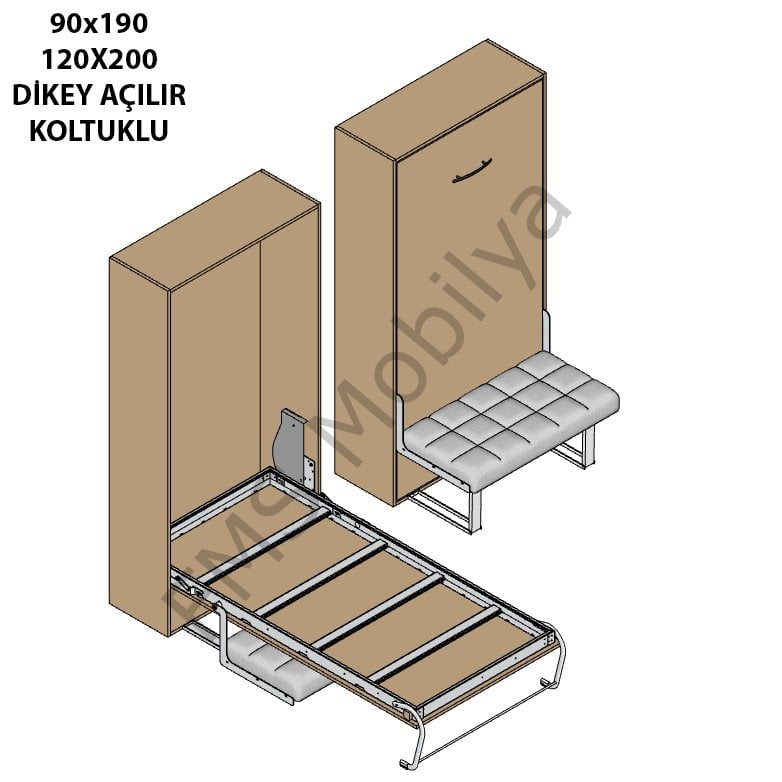 Tek Kişilik Dikey Açılır Mekanizma Koltuklu