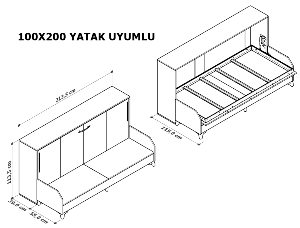 Tek Kişilik Yatay Açılır Koltuklu