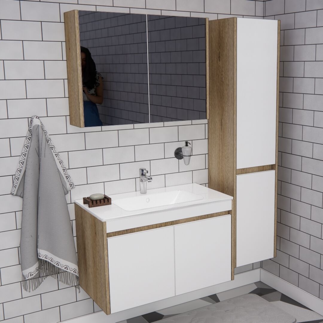 80'lik Banyo Boy Dolaplı  | B1019