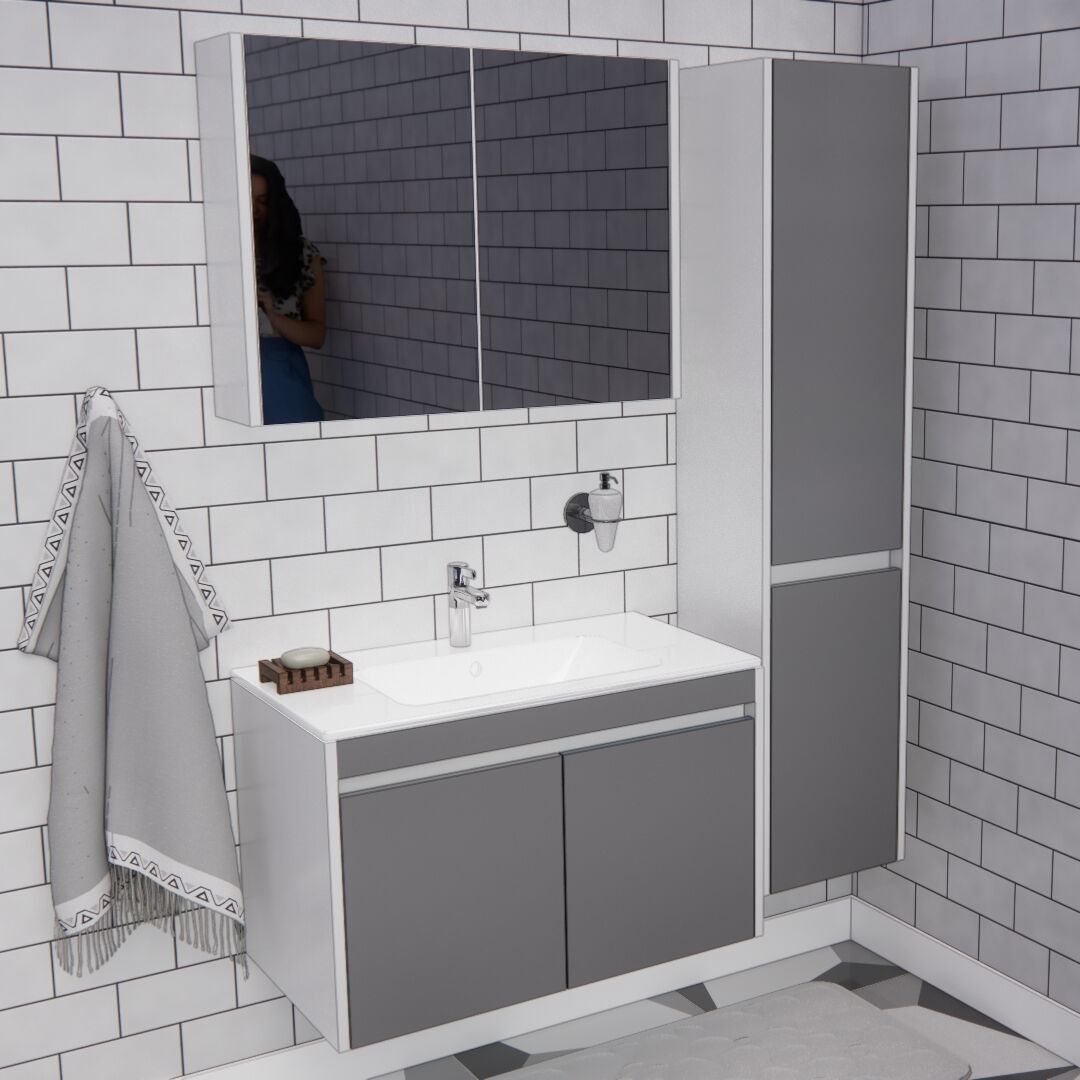 80'lik Banyo Boy Dolaplı  | B1021