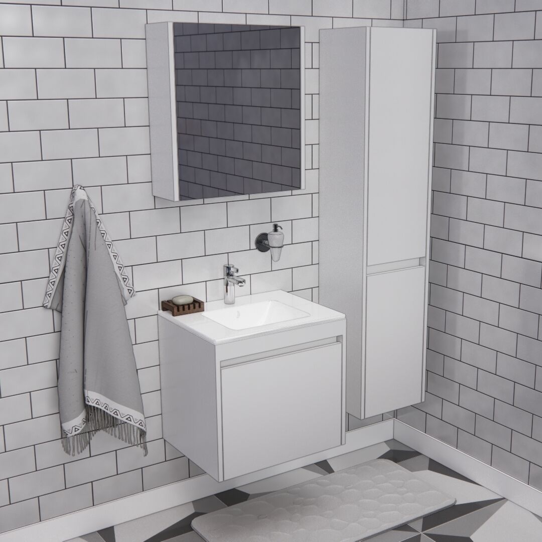 55'lik Banyo Boy Dolaplı  | B1032