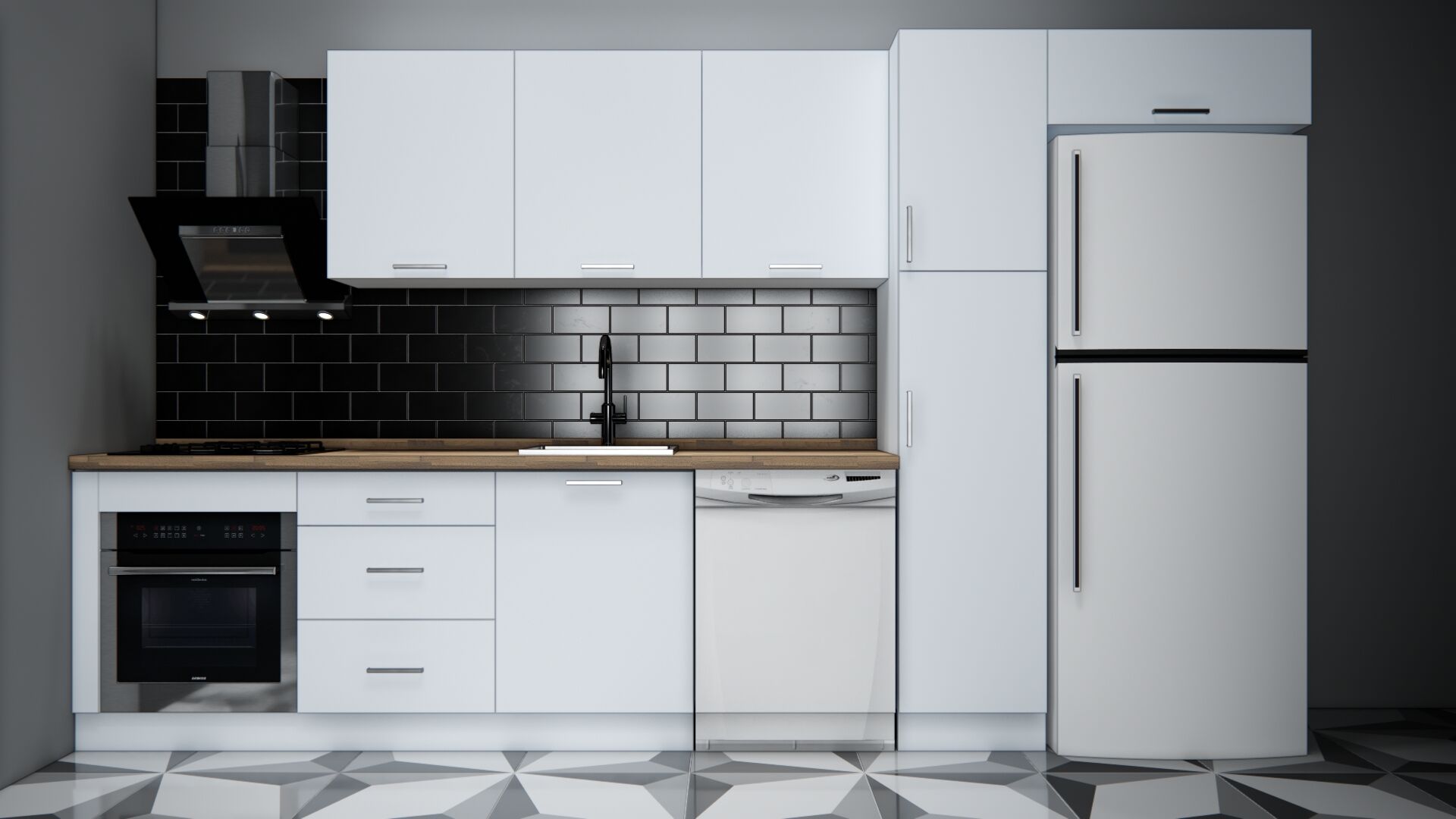 375 CM Mutfak Dolabı | M5001 Beyaz