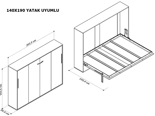 Çift Kişilik Yatay Açılır