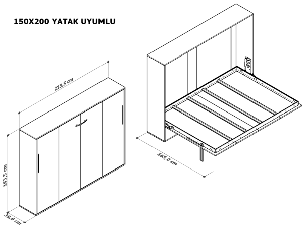 Çift Kişilik Yatay Açılır